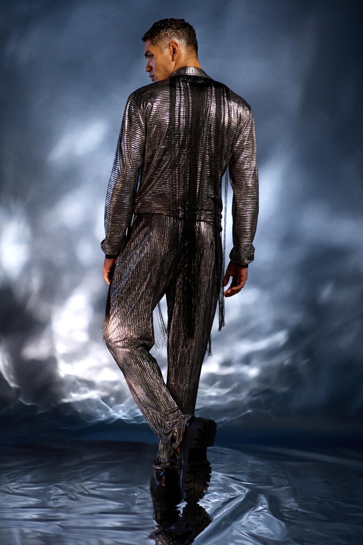 Silver shirt with pants