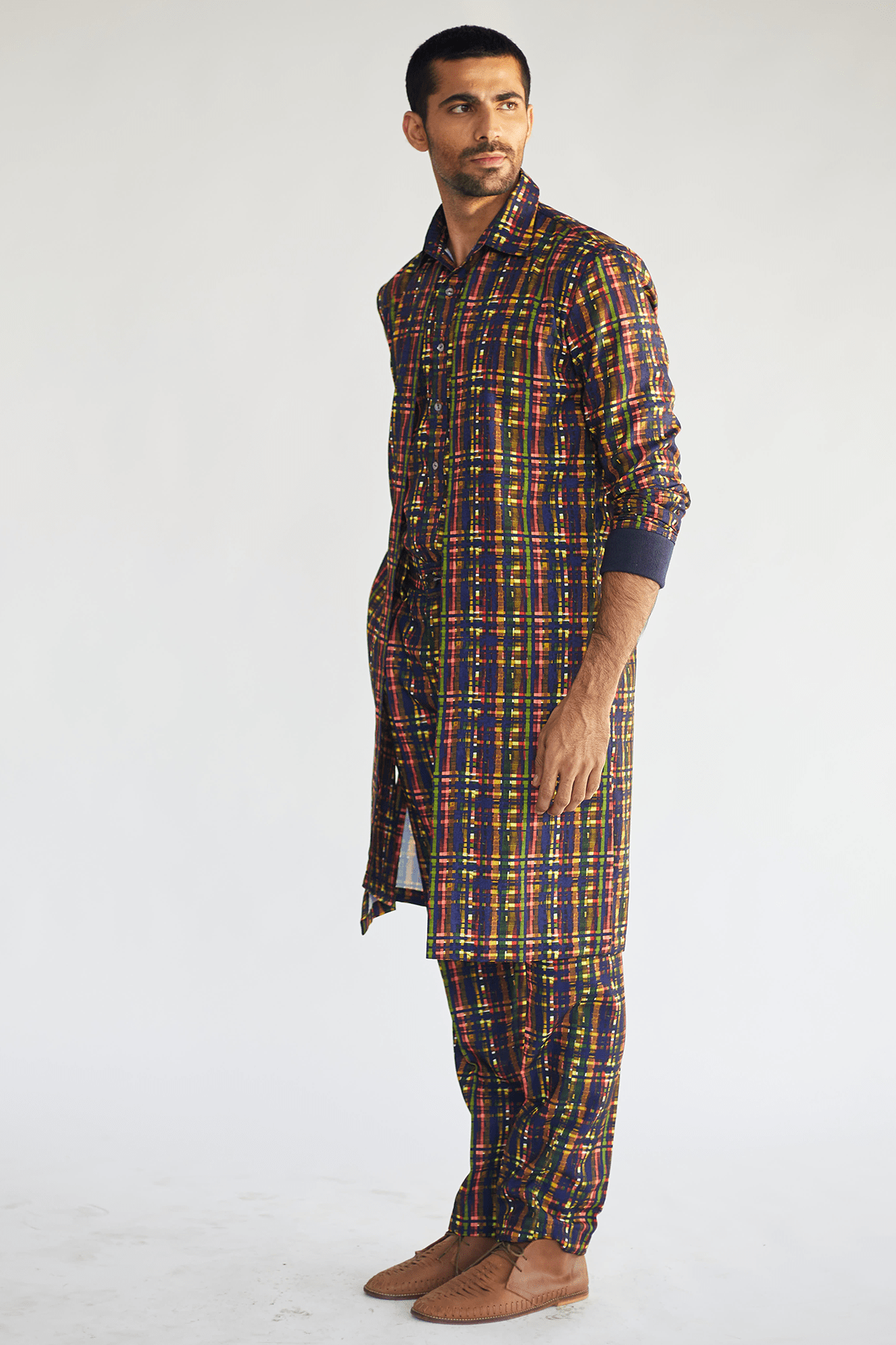 Multi Colored Mesh Print Kurta - Kunal Anil Tanna