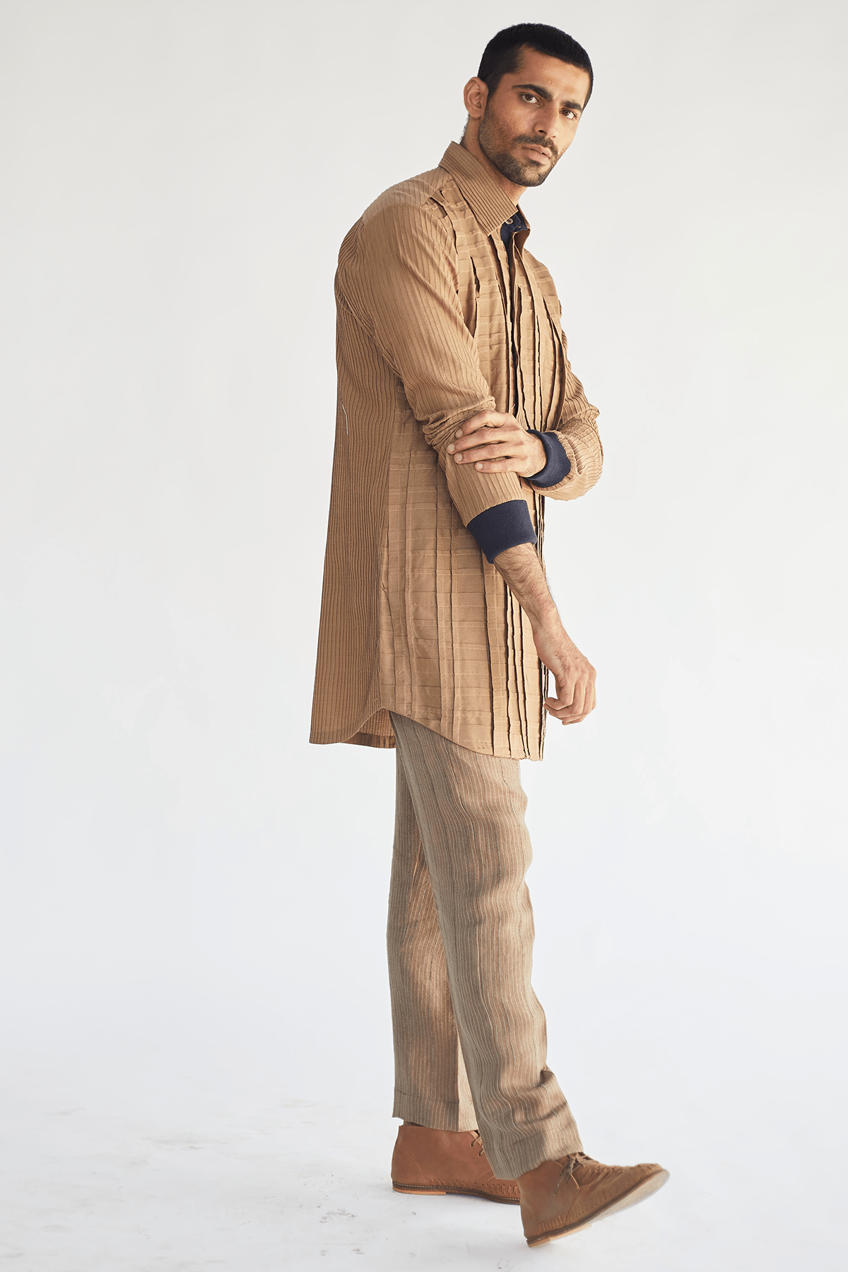 Beige Layered Short Kurta - Kunal Anil Tanna