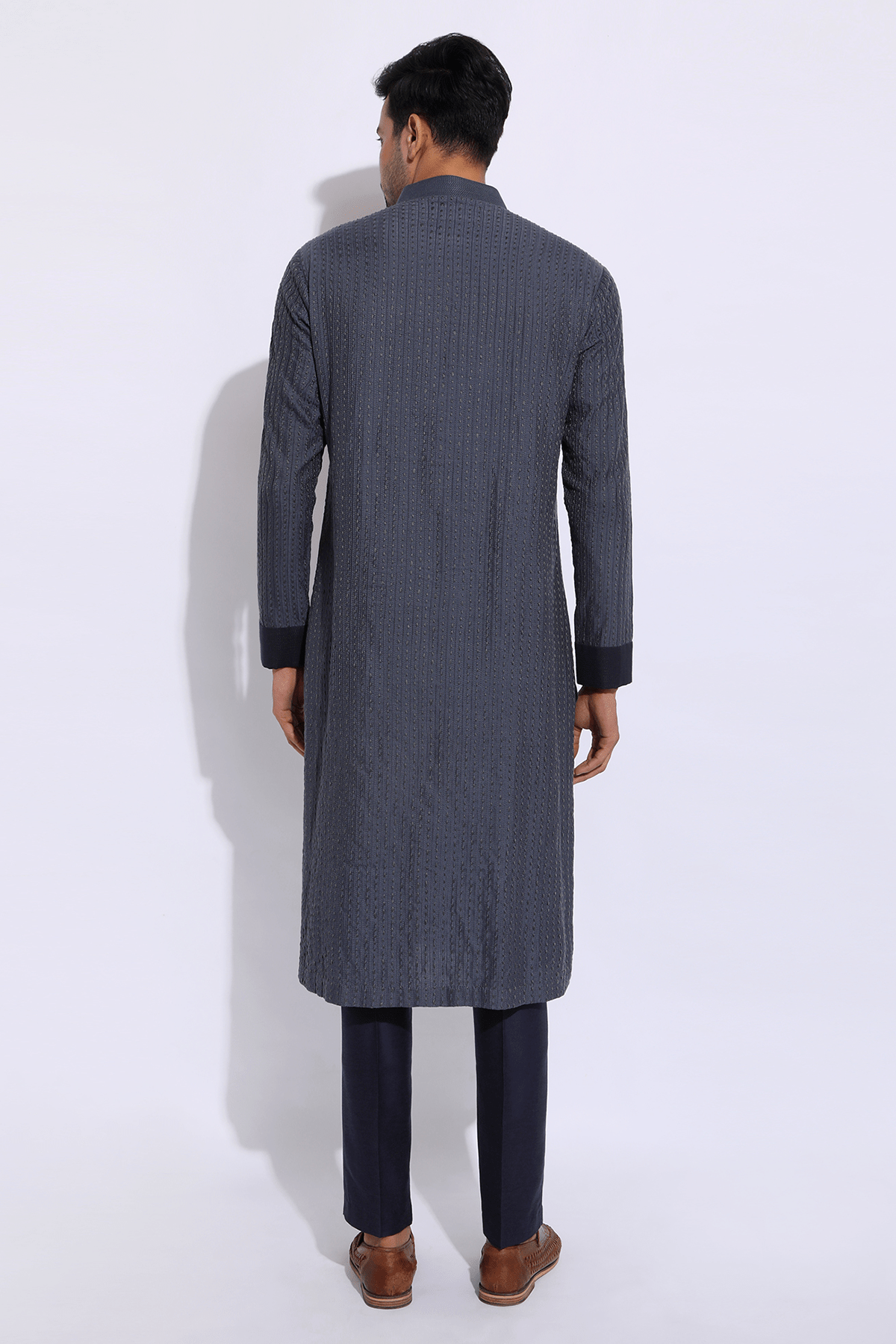 Grey with thread texture Kurta Set - Kunal Anil Tanna
