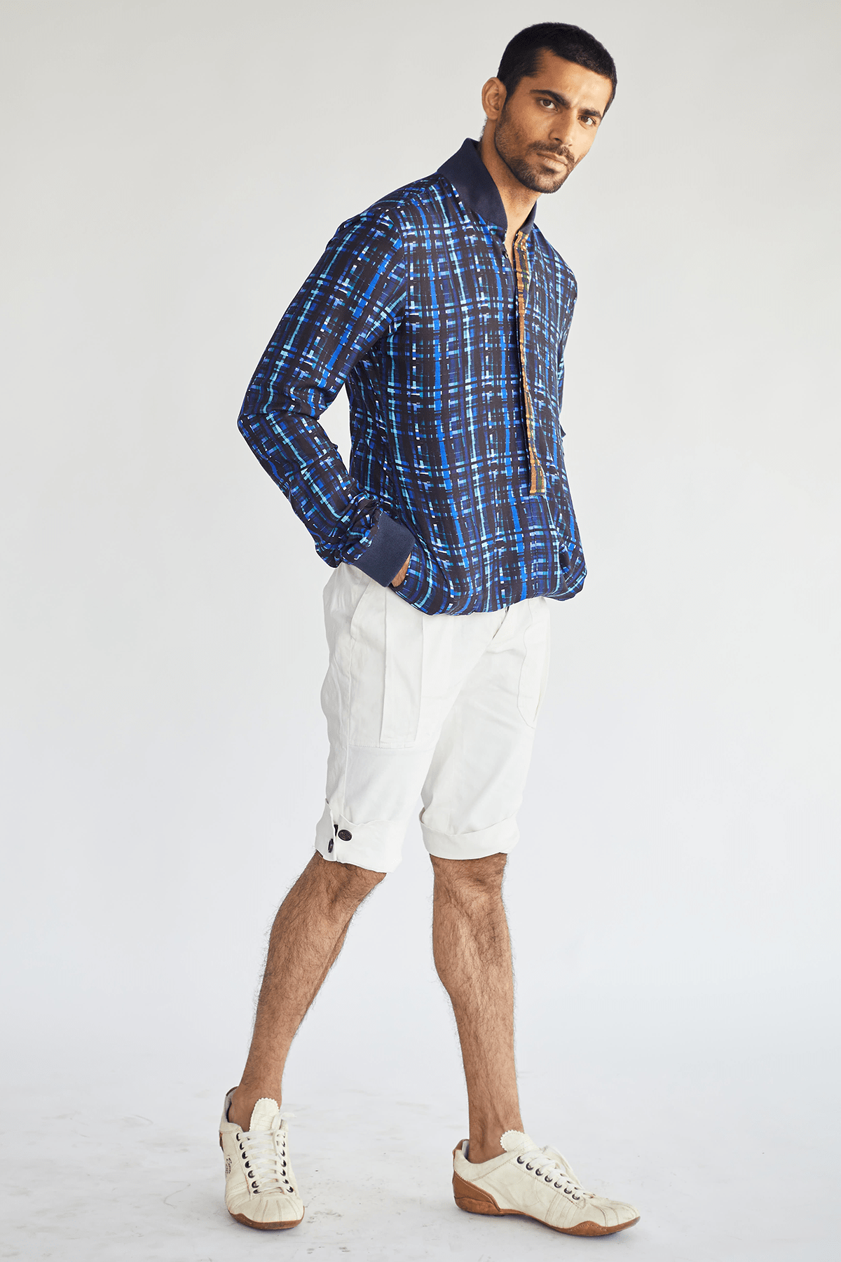 White Pleated Shorts - Kunal Anil Tanna