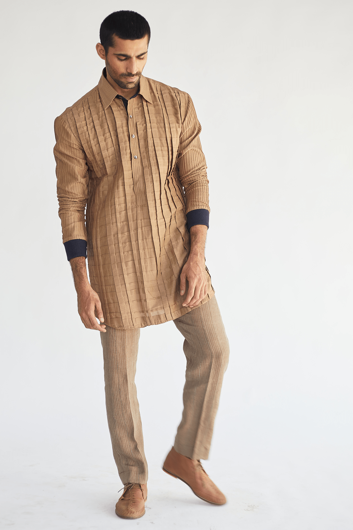 Waistcoat with mock layered Kurta & Trouser - Kunal Anil Tanna