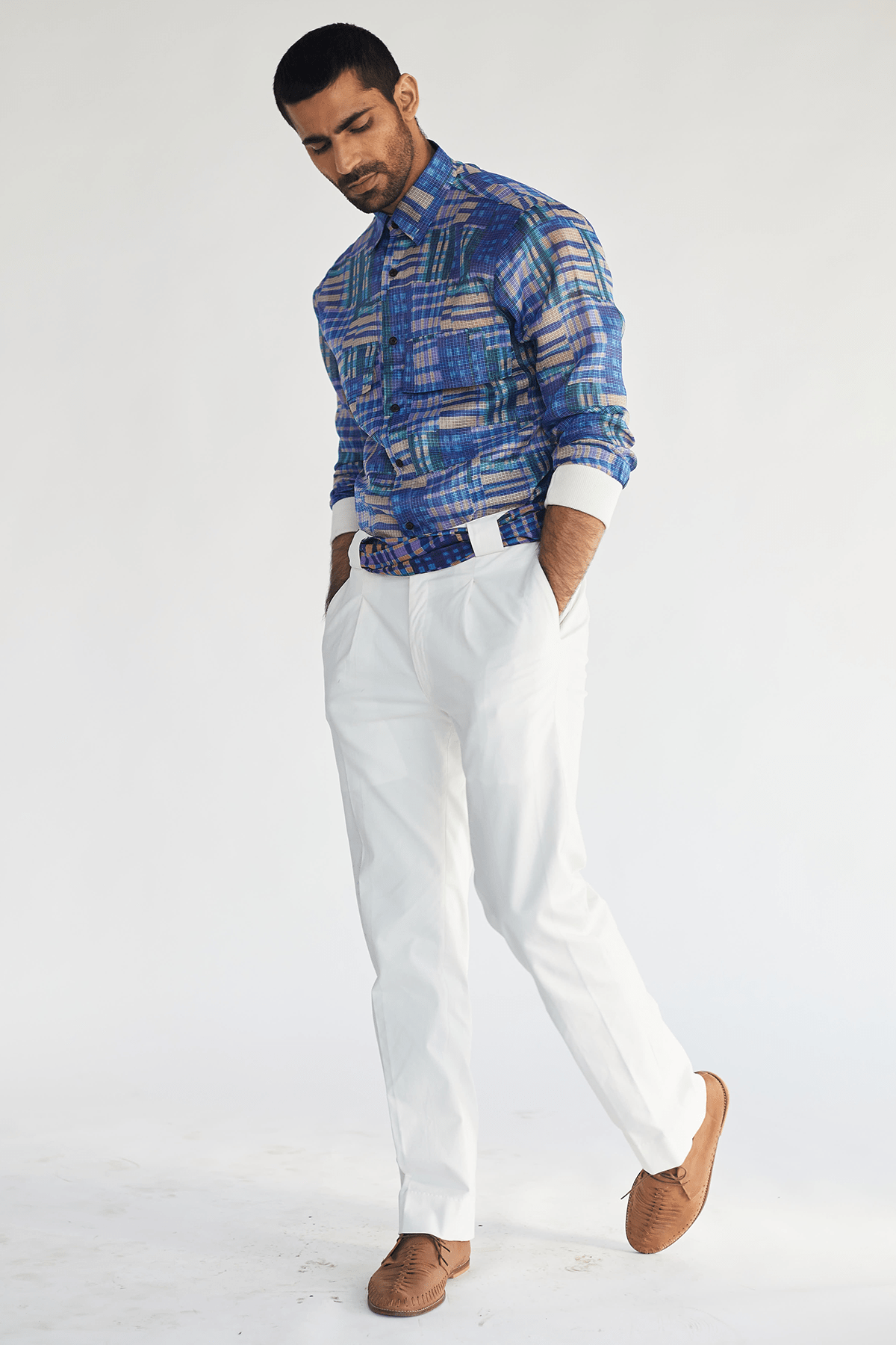 White Pleated Trousers - Kunal Anil Tanna