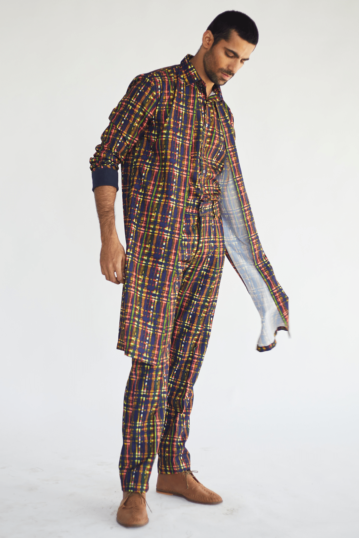 Bandi Jacket with Multi-Coloured Mesh Print Kurta Shirt and Pants - Kunal Anil Tanna