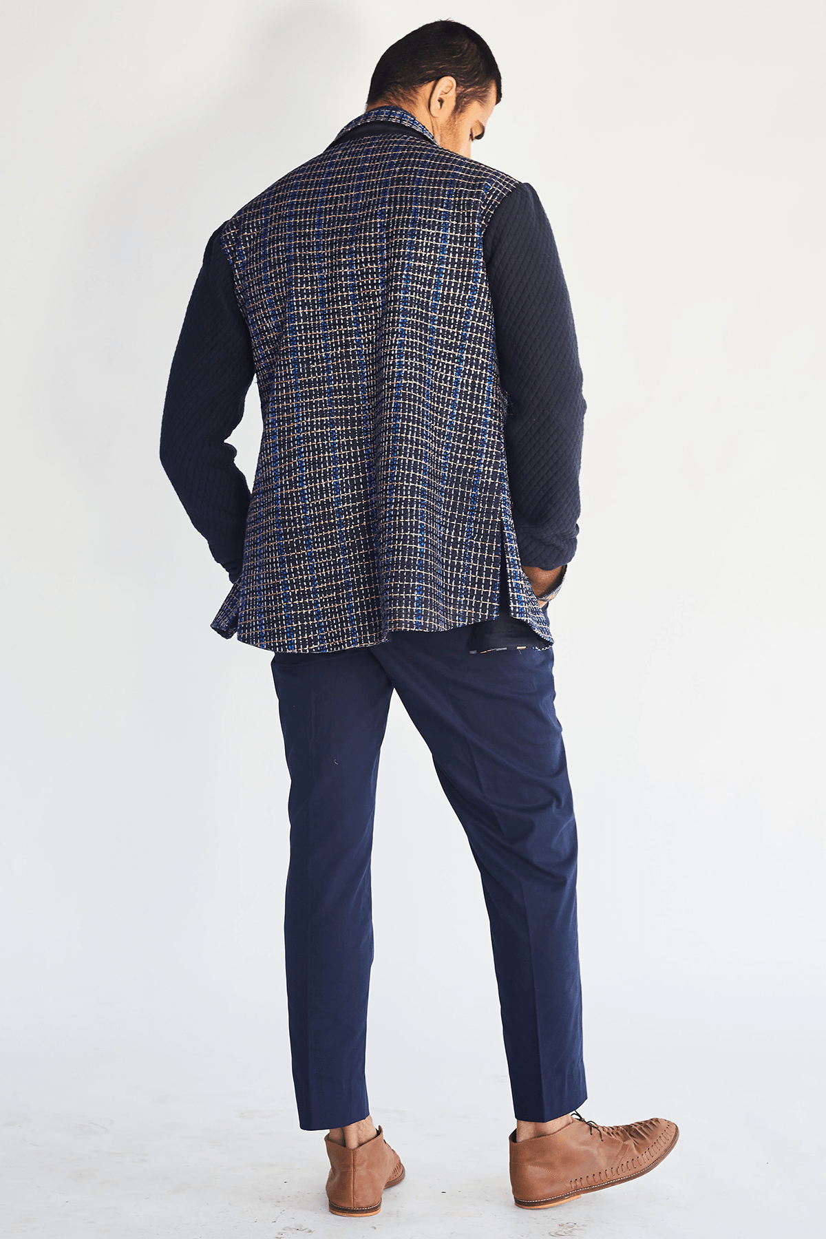 Deep Blue Pleated Trousers - Kunal Anil Tanna