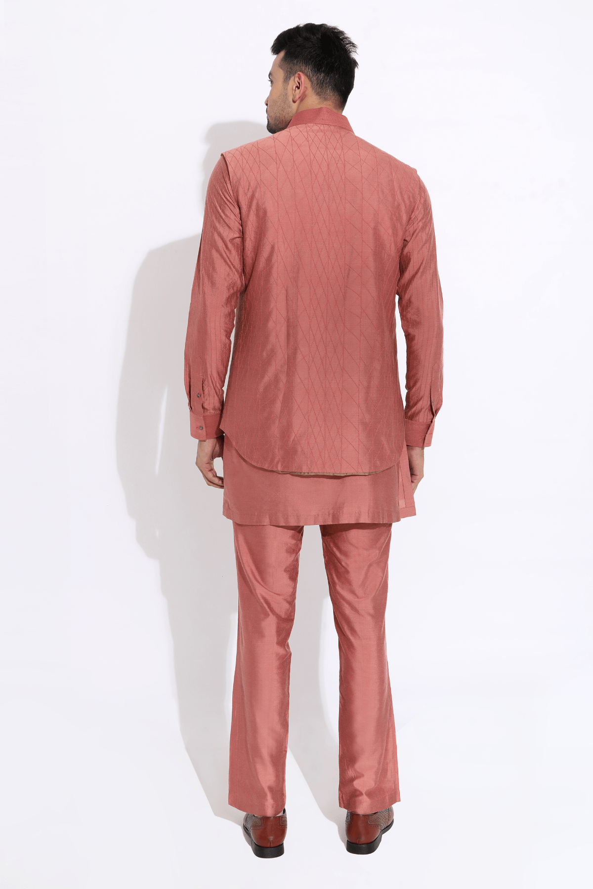 Salmon bandi with kurta and aligarhi - Kunal Anil Tanna