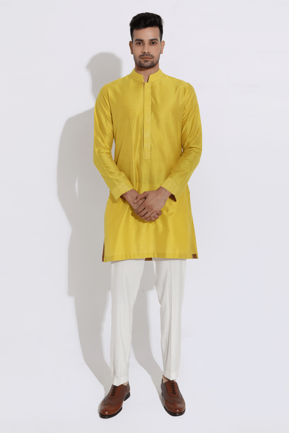 Yellow bandi jacket,yellow kurta,aligarhi - Kunal Anil Tanna