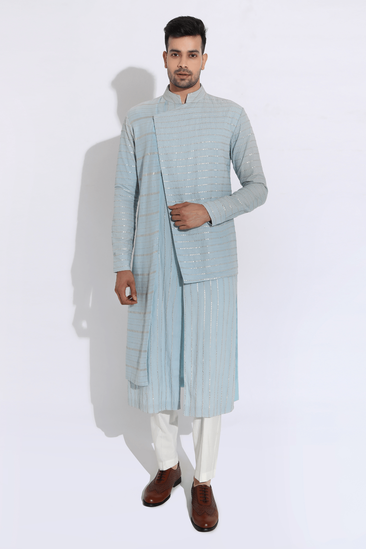 Powder blue kurta set - Kunal Anil Tanna