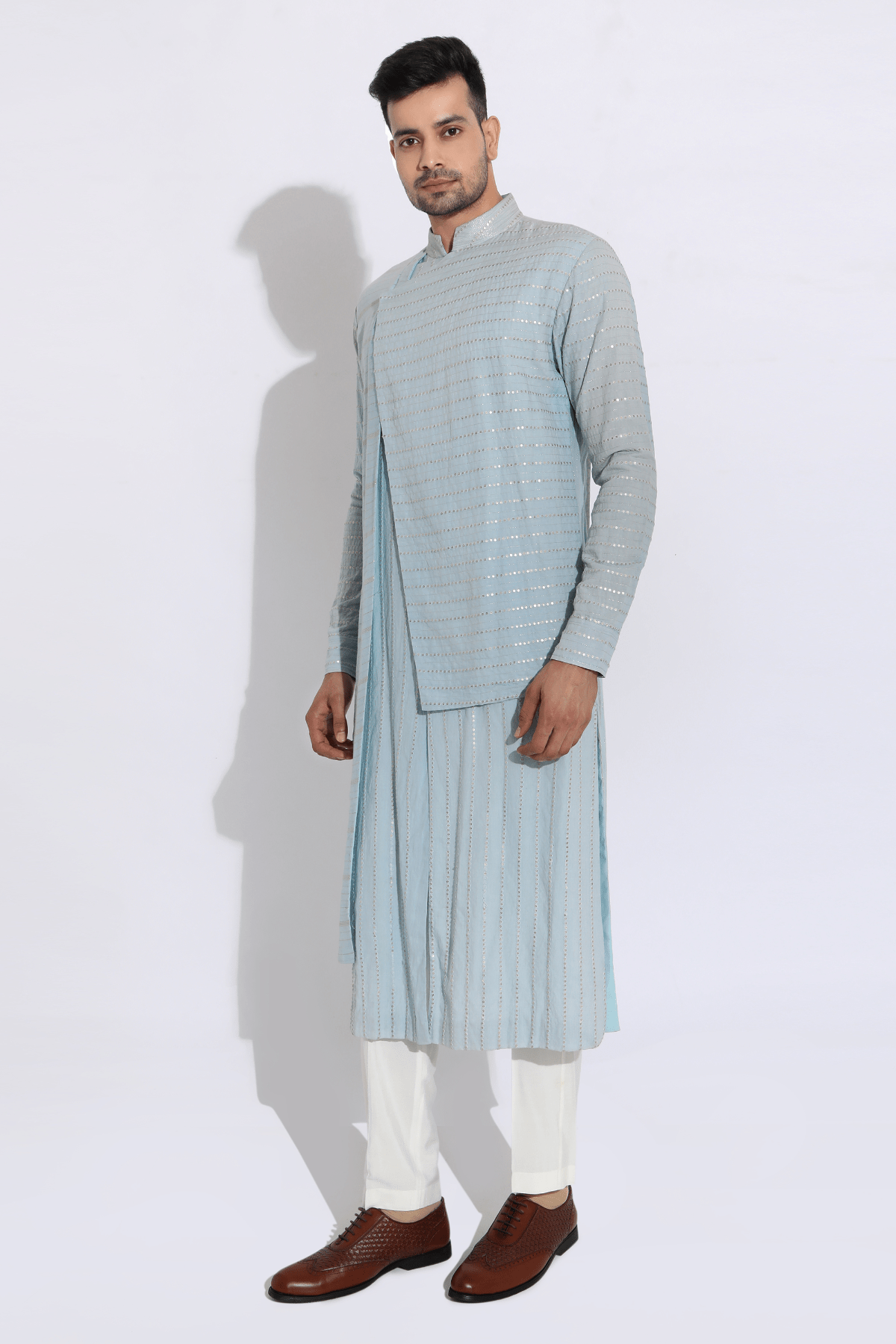 Powder blue kurta set - Kunal Anil Tanna