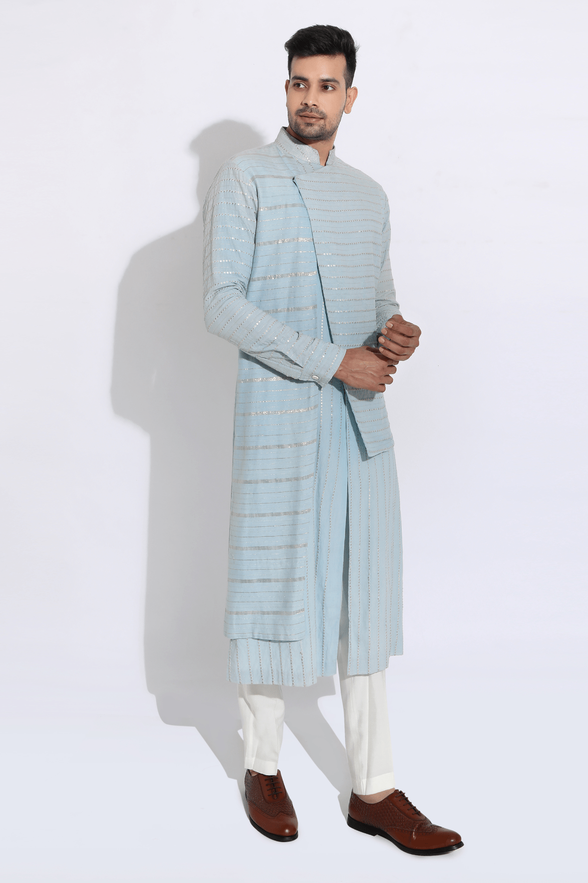 Powder blue kurta set - Kunal Anil Tanna
