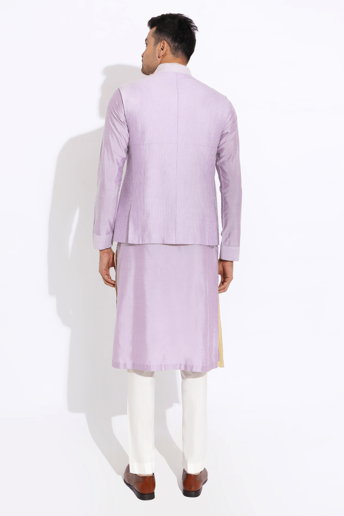 Lilac bandi with kurta and aligarhi - Kunal Anil Tanna