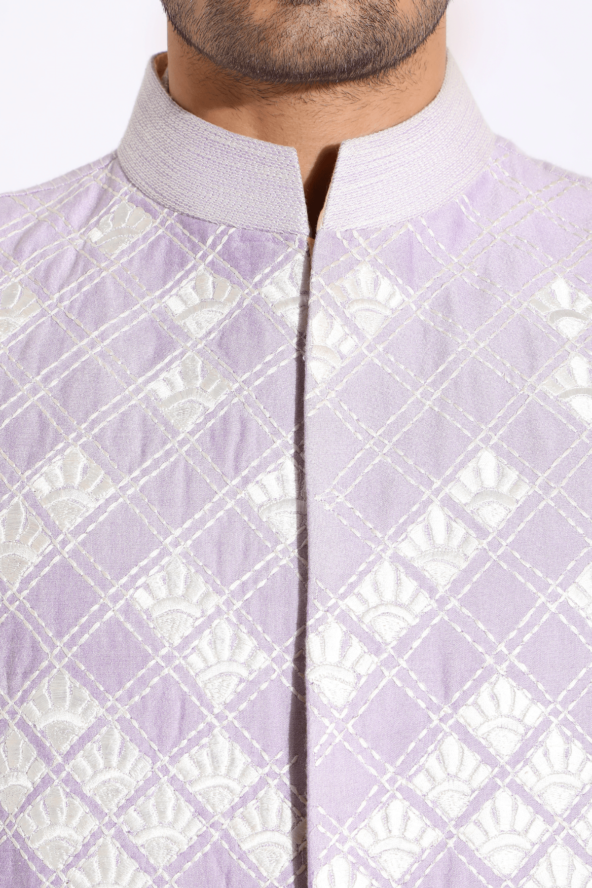 Lilac bandi with kurta and aligarhi - Kunal Anil Tanna