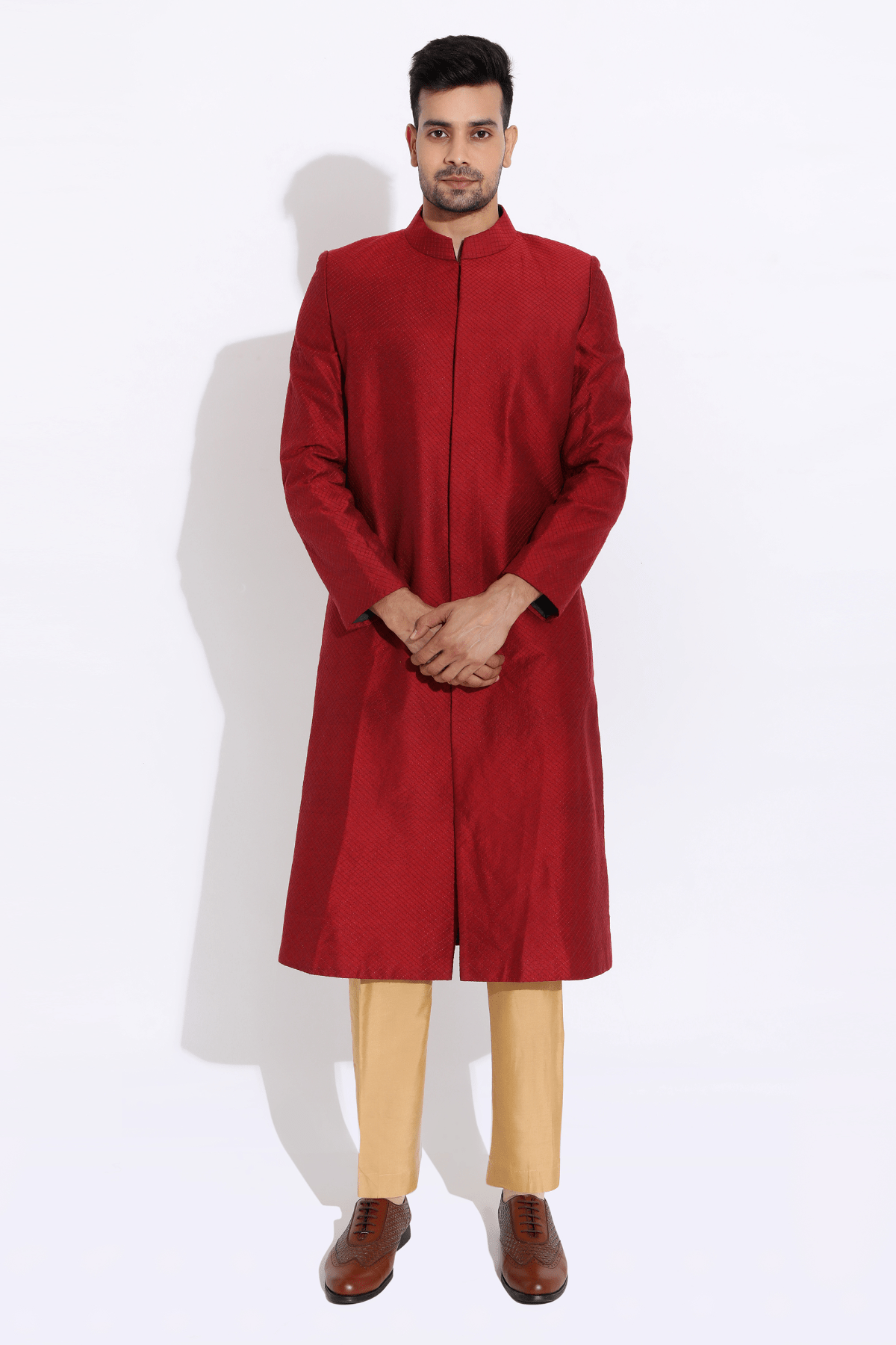 Maroon sherwani set - Kunal Anil Tanna