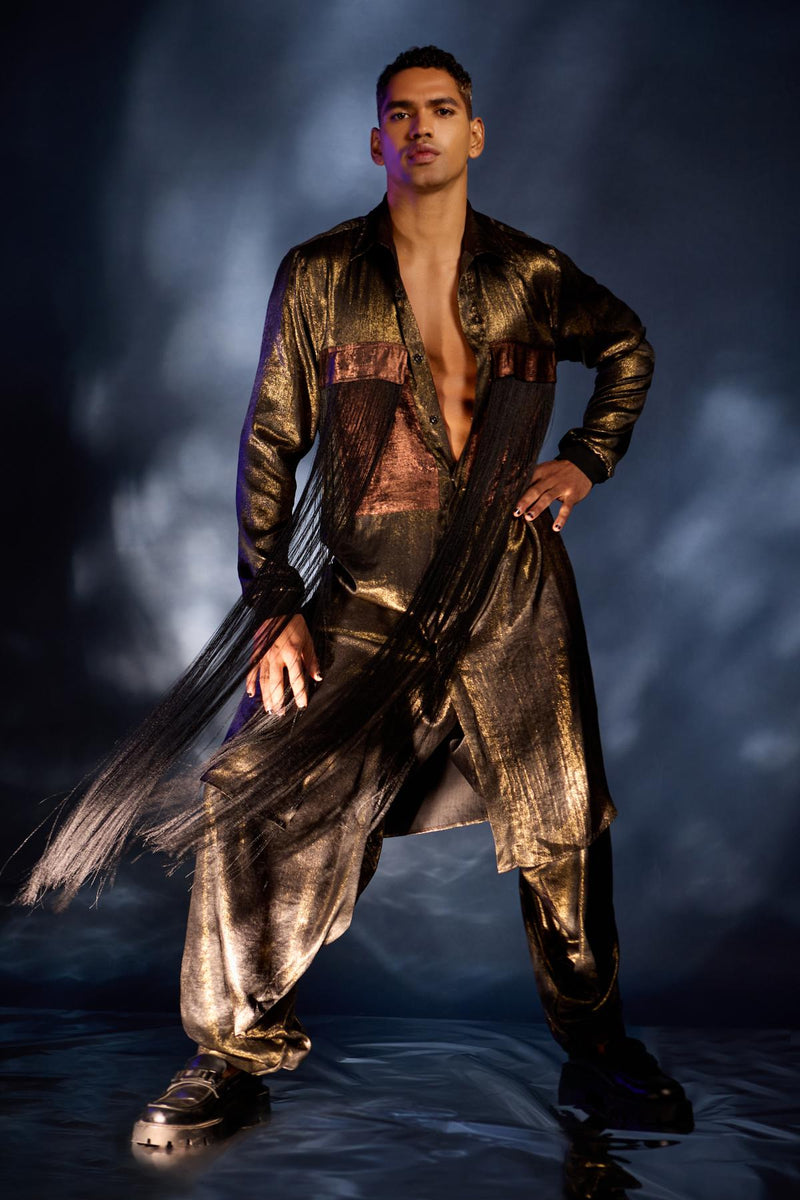 Copper jacket with bronze tunic and pants
