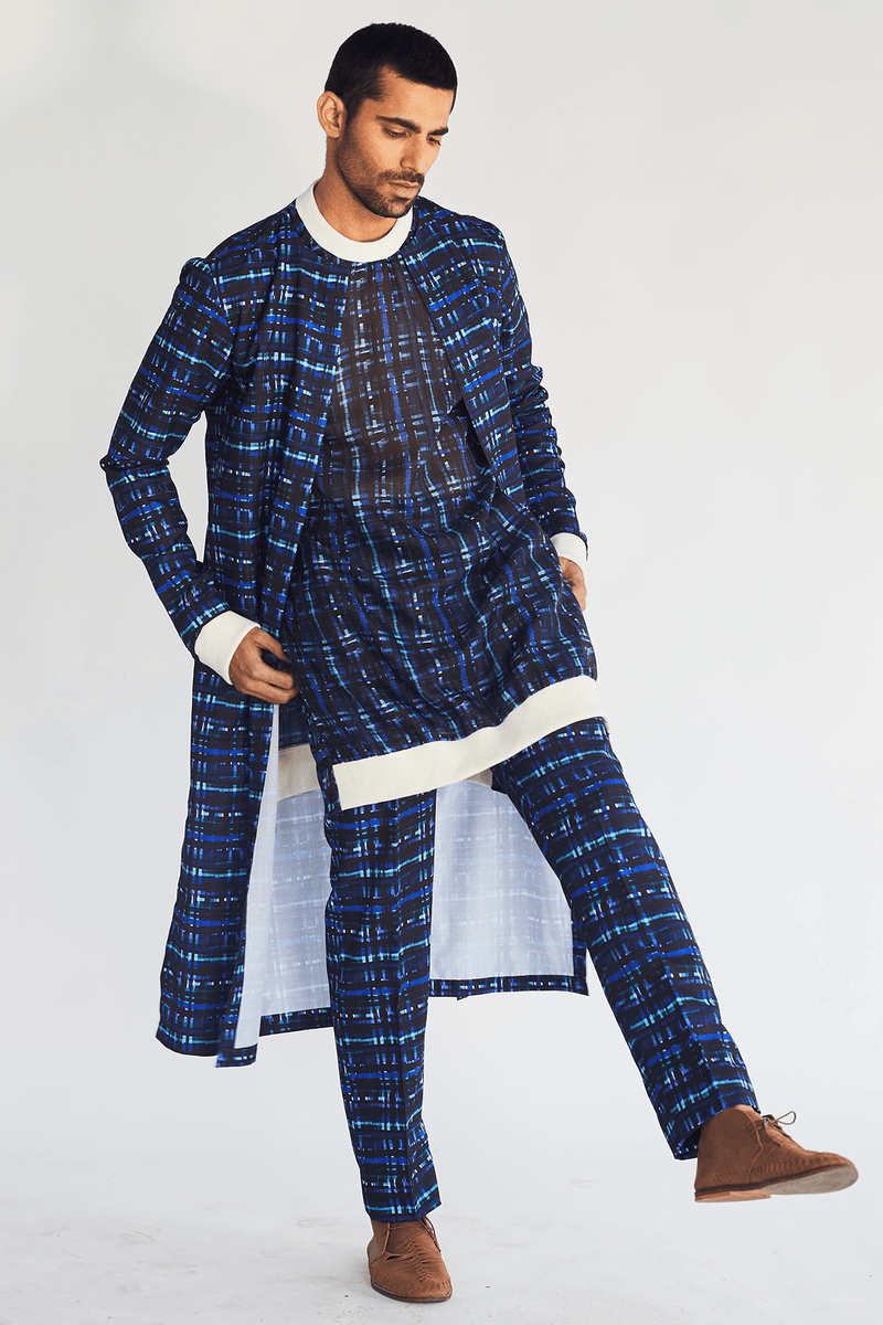 Mesh Print Long Jacket - Kunal Anil Tanna