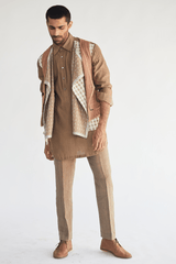 Waistcoat with mock layered Kurta & Trouser - Kunal Anil Tanna