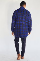 Weave Textured Jacket with Short Kurta and Textured Pants (Express Delivery) - Kunal Anil Tanna