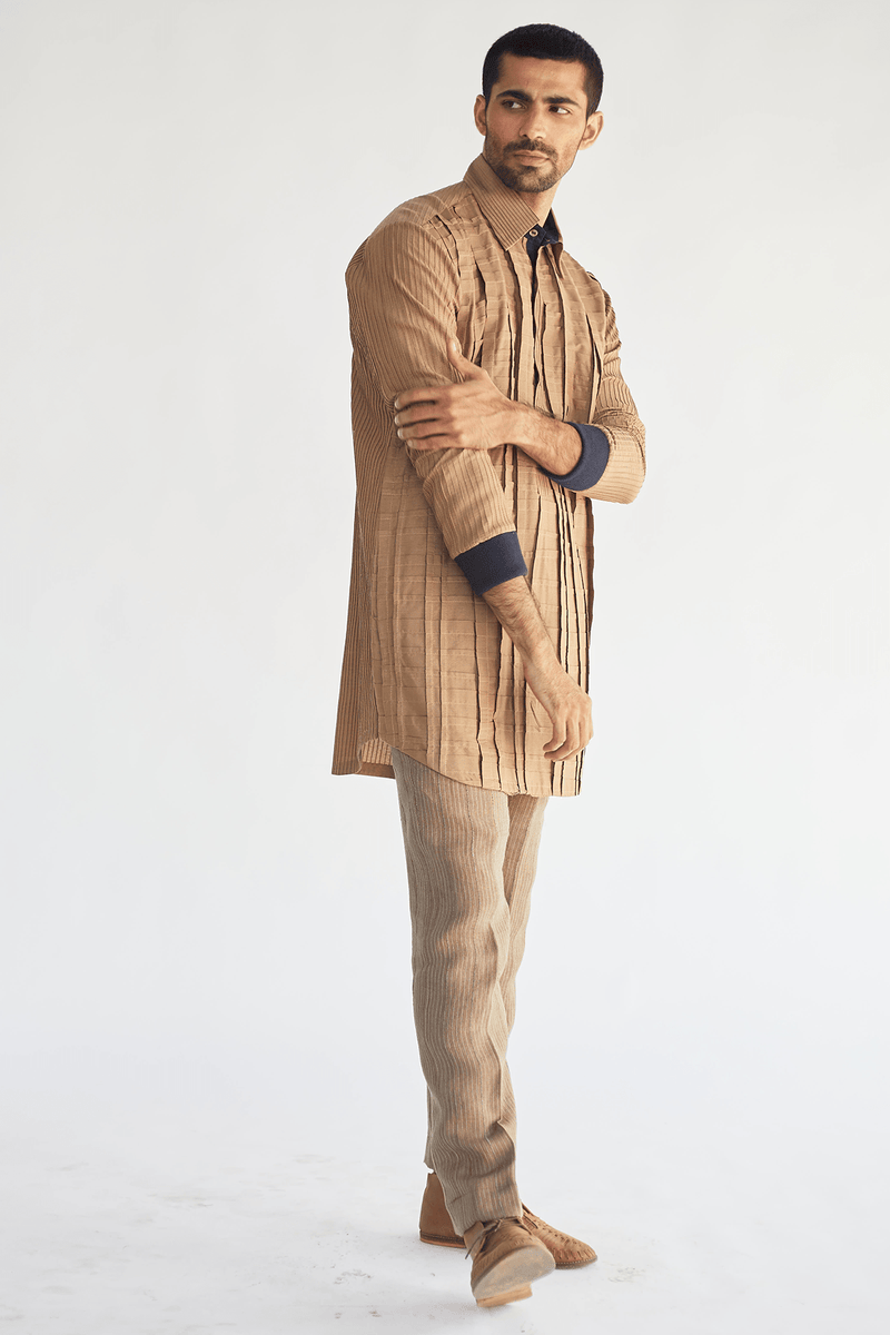 Waistcoat with mock layered Kurta & Trouser - Kunal Anil Tanna