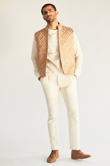 Geometric Embroidery Bandi Jacket with Pullover and Pants (Express Delivery) - Kunal Anil Tanna