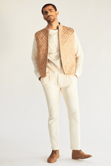 Geometric Embroidery Bandi Jacket with Pullover and Pants - Kunal Anil Tanna