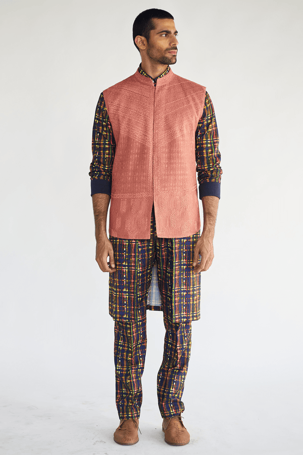 Thread Textured Bandi Jacket - Kunal Anil Tanna