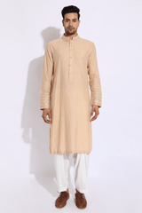 Beige with thread embroidery Kurta set - Kunal Anil Tanna