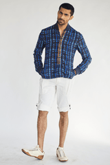 Printed kurta shirt with shorts - Kunal Anil Tanna