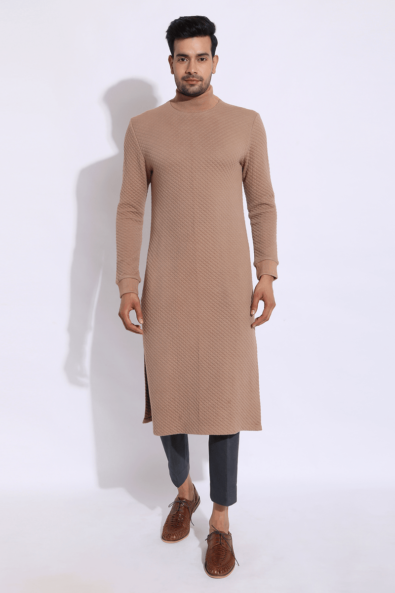 Quilted Polo Neck Kurta - Kunal Anil Tanna