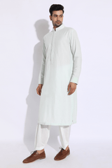 Light green thread textured kurta set (Express Delivery) - Kunal Anil Tanna