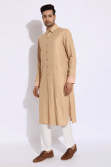 Beige with thread texture Kurta Set - Kunal Anil Tanna