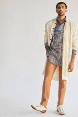 Thread Texture Jacket with Overlapped Kurta Shirt and Quilted Pants - Kunal Anil Tanna