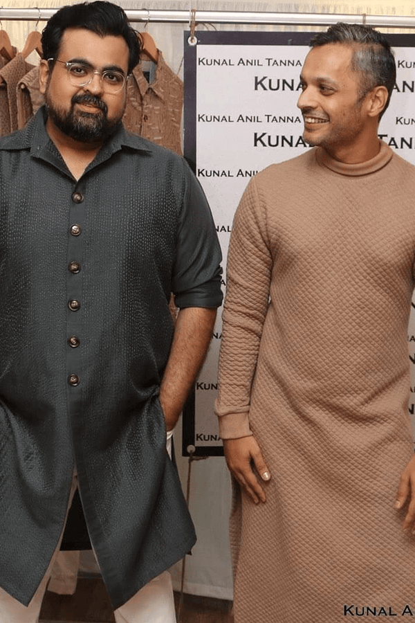 Riaan George In Quilted Polo Neck Kurta - Kunal Anil Tanna