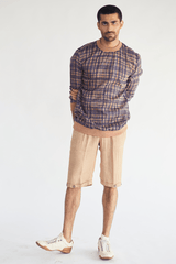 Jacket with sketchy Prints Pullover Tunics and Checked Shorts - Kunal Anil Tanna