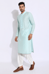 Light blue with thread embroidery Kurta set - Kunal Anil Tanna