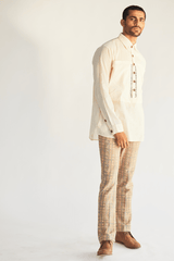 Ivory Stripes Kurta Shirt - Kunal Anil Tanna