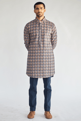 Double Criss-Cross Textured Kurta - Kunal Anil Tanna