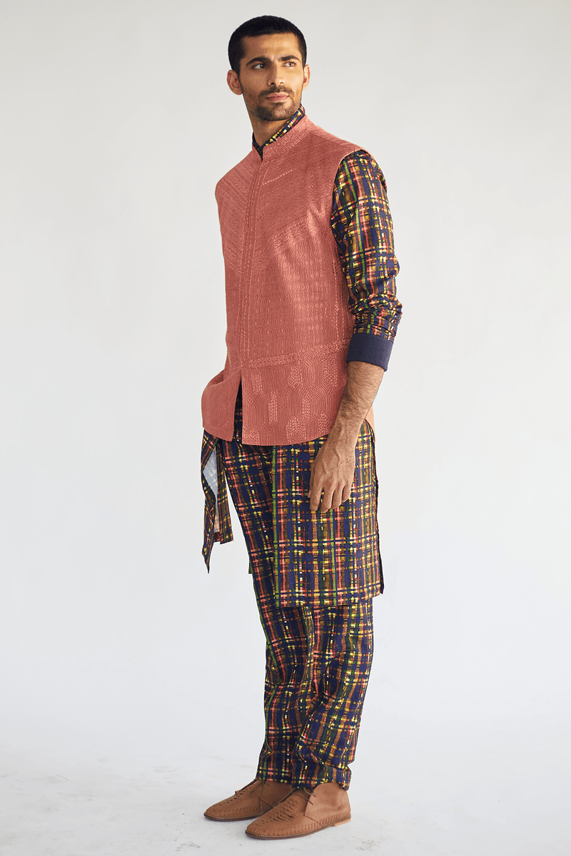 Thread Textured Bandi Jacket - Kunal Anil Tanna