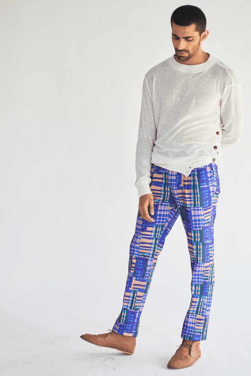 Off-White Pullover Tunic with Printed Pants (Express Delivery) - Kunal Anil Tanna