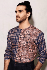 Danesh Razvi In Blocky & Sketchy Print Shirt - Kunal Anil Tanna