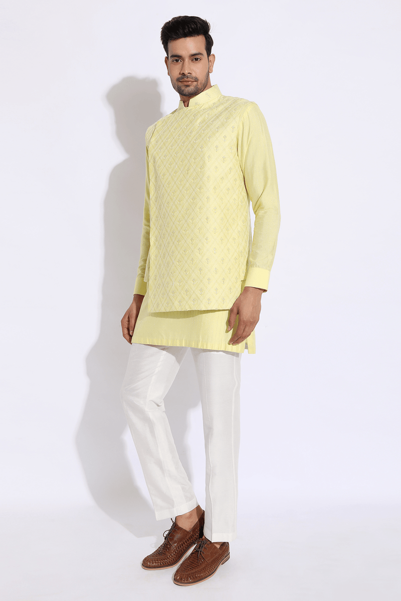 Asymmetrical Overlap Bandi Jacket - Kunal Anil Tanna