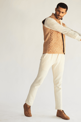 Geometric Embroidery Bandi Jacket with Pullover and Pants (Express Delivery) - Kunal Anil Tanna
