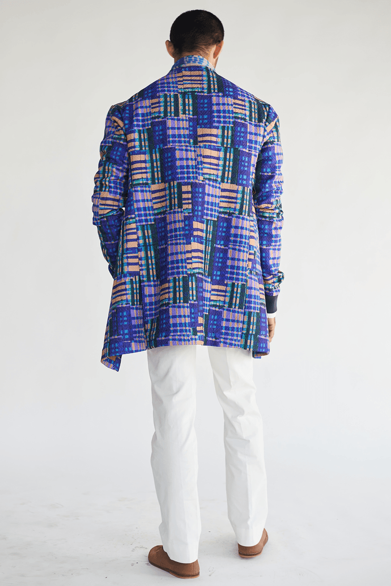 Boxy Prints Jacket with Kota Shirt & White Shirt (Express Delivery) - Kunal Anil Tanna