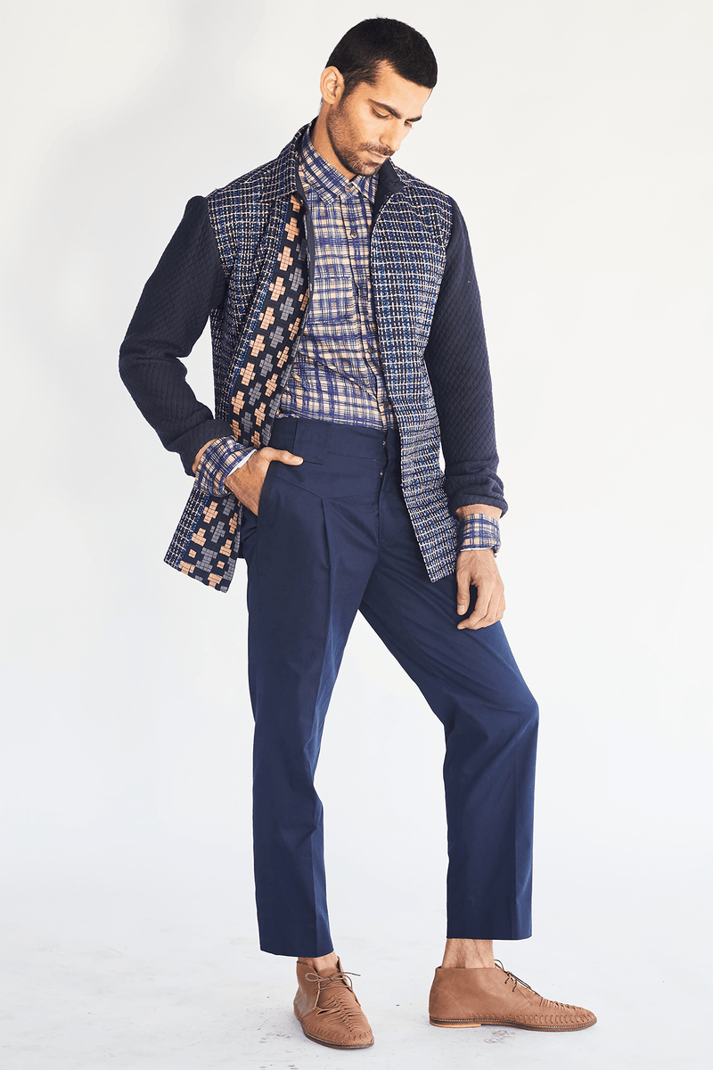 Textured Jacket with Printed Shirt and Pants (Express Delivery) - Kunal Anil Tanna