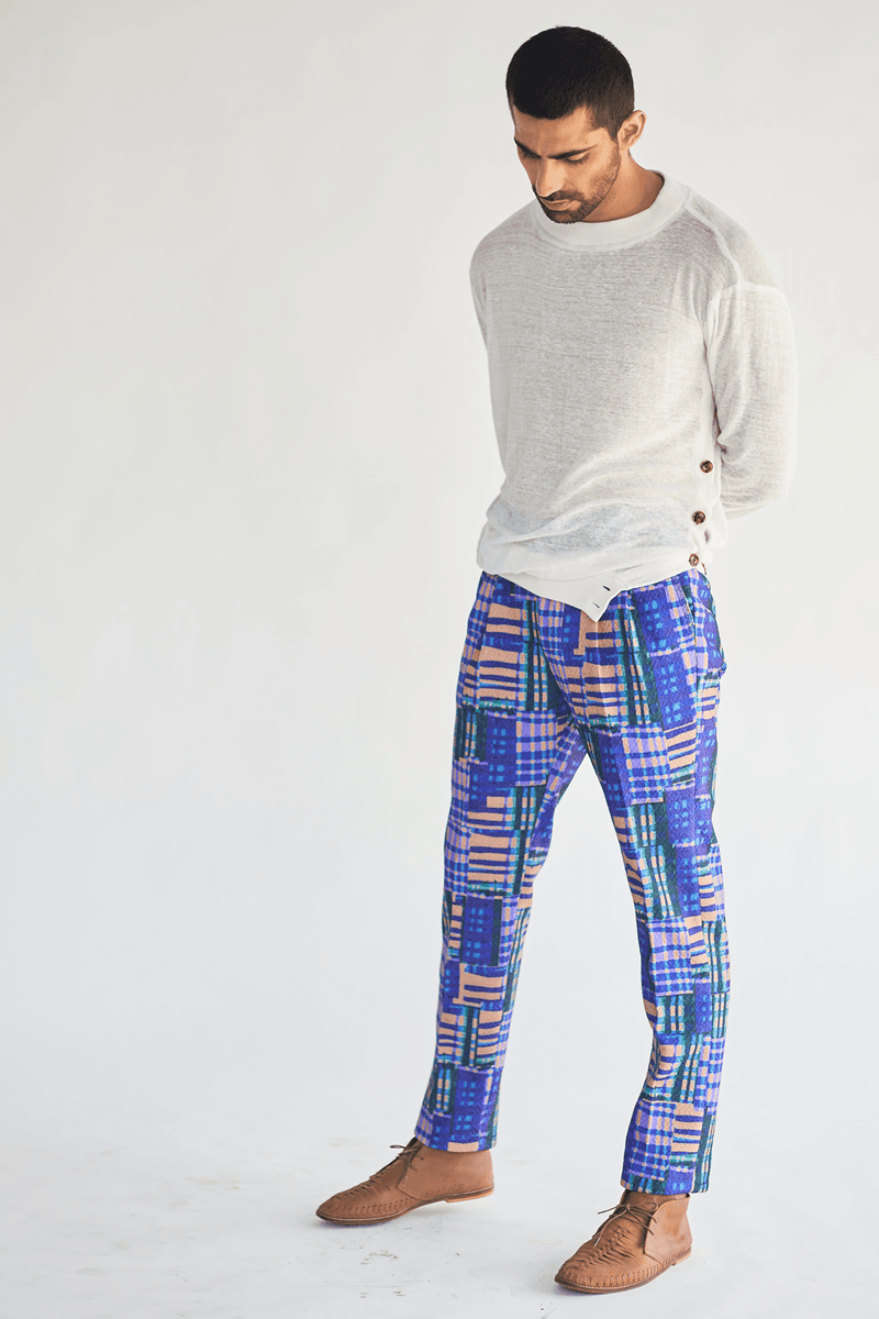Off-White Pullover Tunic with Printed Pants (Express Delivery) - Kunal Anil Tanna