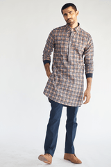 Double Criss-Cross Textured Kurta - Kunal Anil Tanna