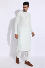 Light green thread textured kurta set (Express Delivery) - Kunal Anil Tanna
