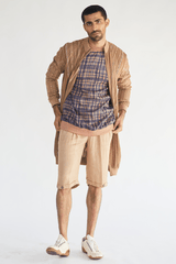 Jacket with sketchy Prints Pullover Tunics and Checked Shorts - Kunal Anil Tanna