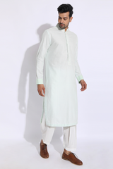 Light green thread textured kurta set - Kunal Anil Tanna