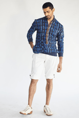 Printed kurta shirt with shorts - Kunal Anil Tanna