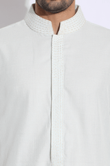 Light green thread textured kurta set (Express Delivery) - Kunal Anil Tanna